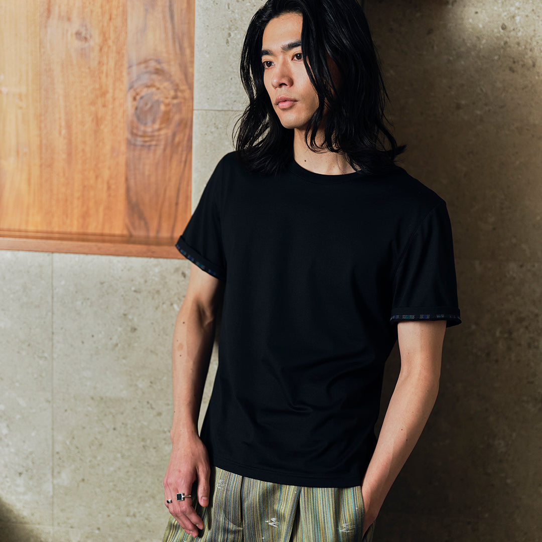 絣コットンTシャツ