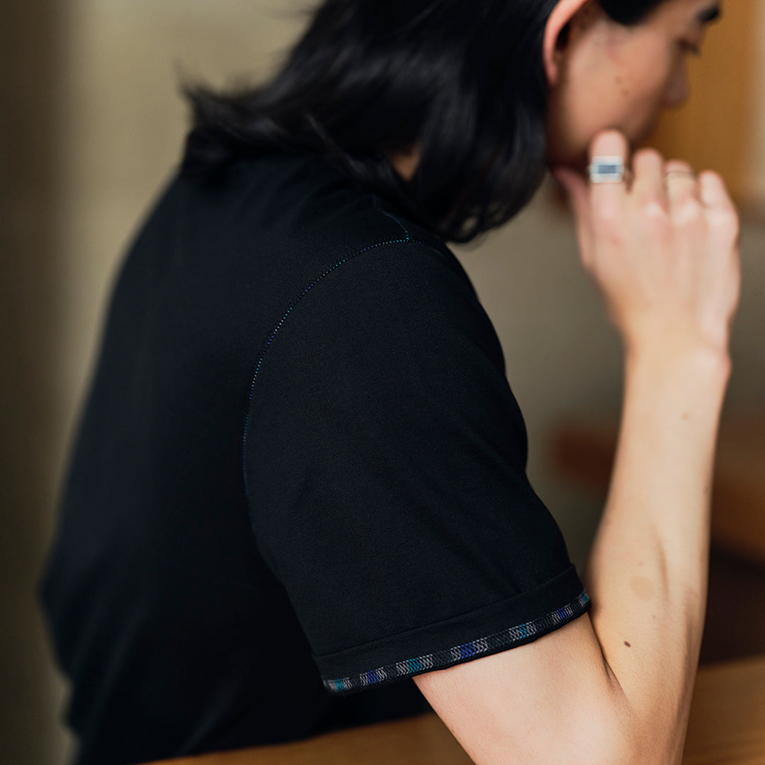 絣コットンTシャツ