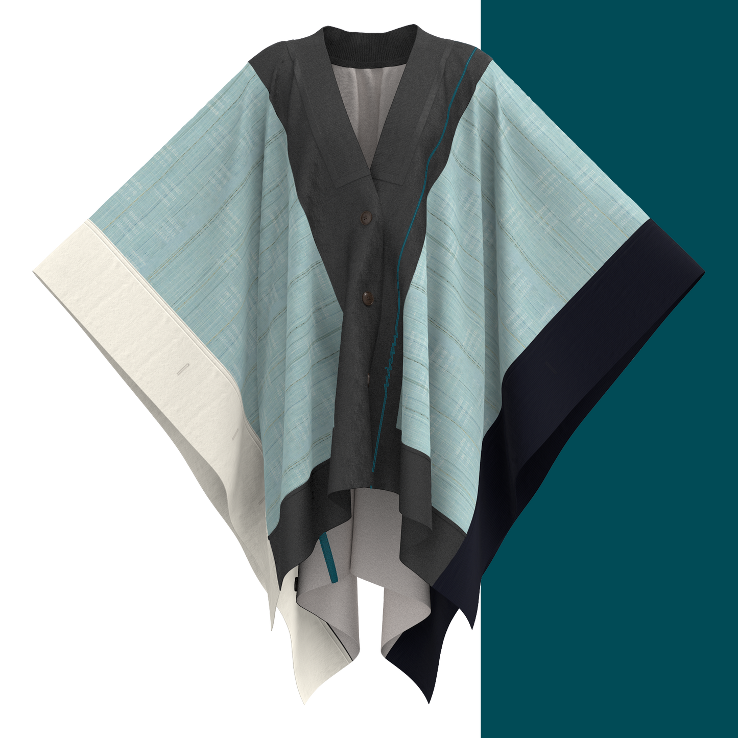 KAMUI - 下井紬「昇」バイアスブルー