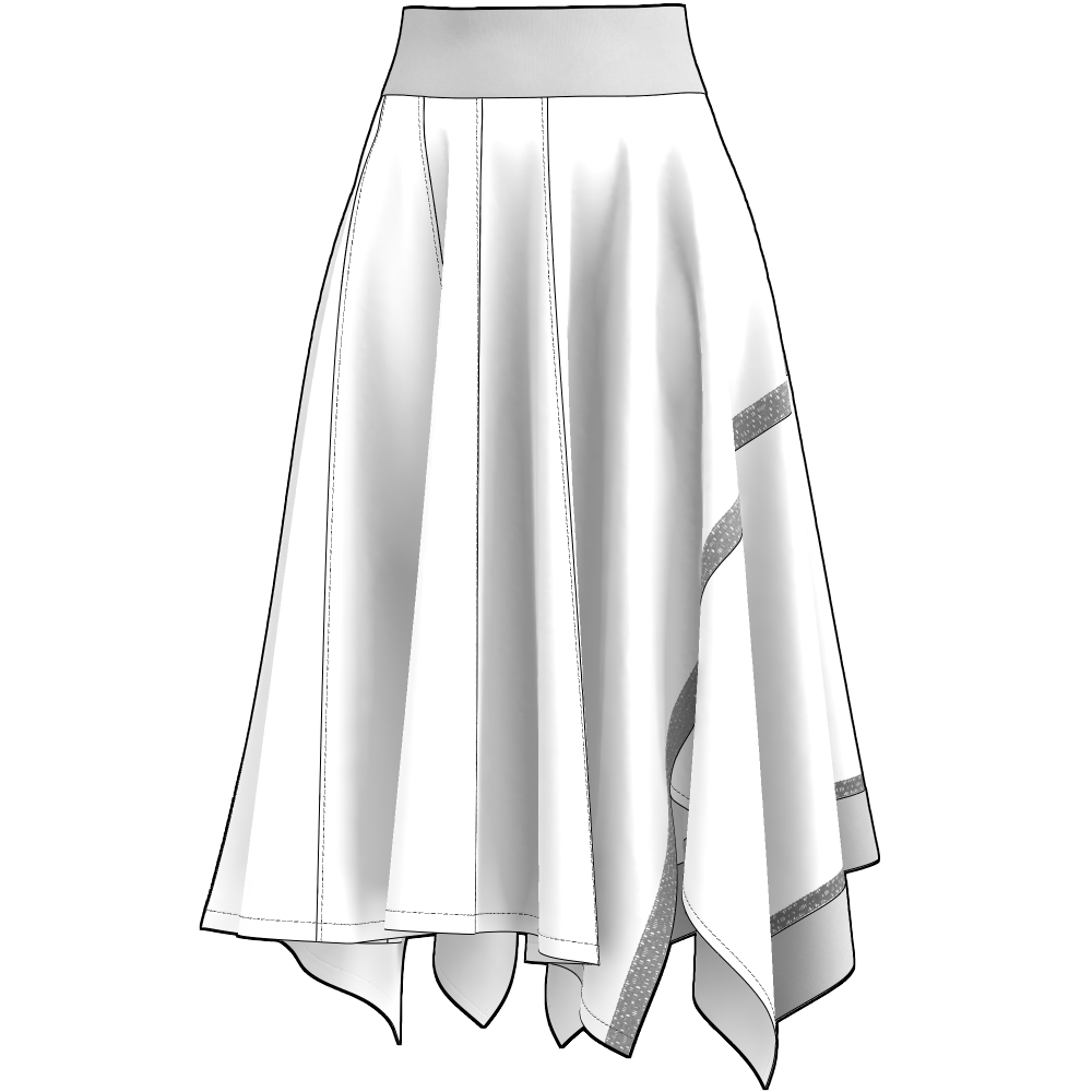 asymmetric flared skirt