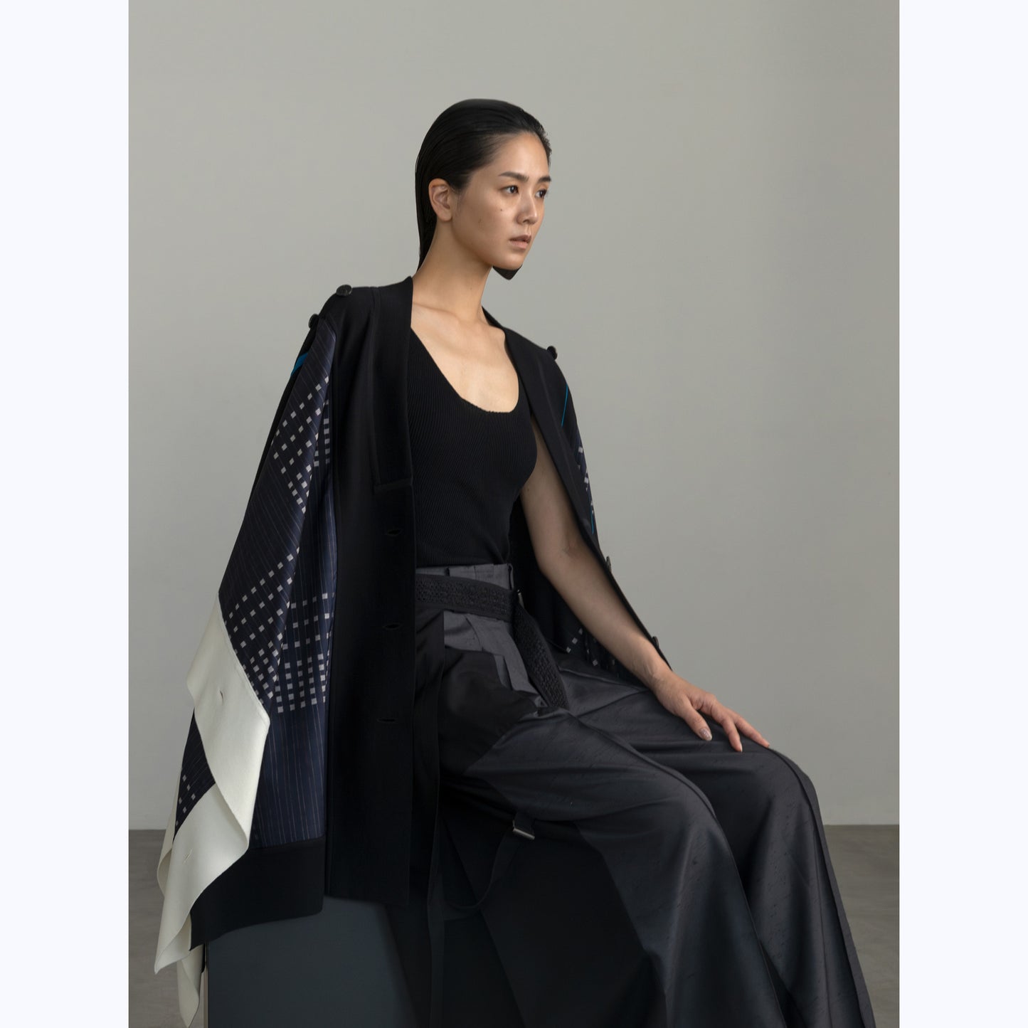 KIMONO knit square cape