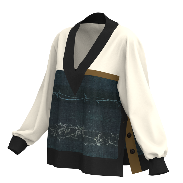 KIMONO Knit V-Neck Pullover/Women's