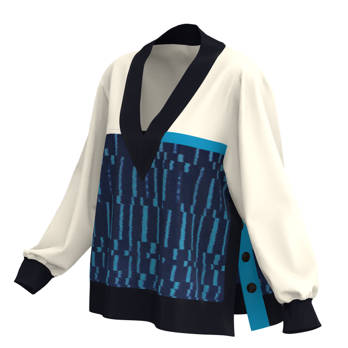 KIMONO Knit V-Neck Pullover/Women's