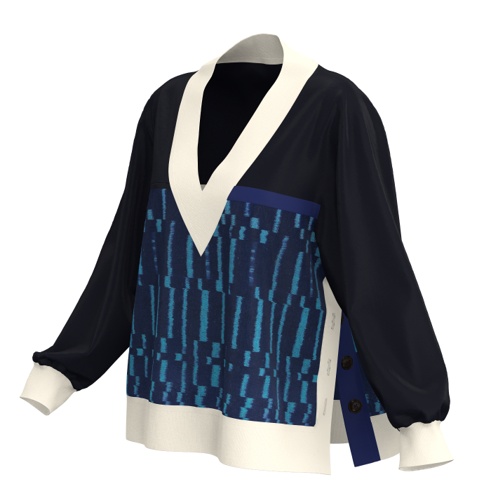 KIMONO Knit V-Neck Pullover/Women's