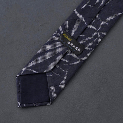 Slash tie - Authentic Oshima Tsumugi Fern Mud Blue