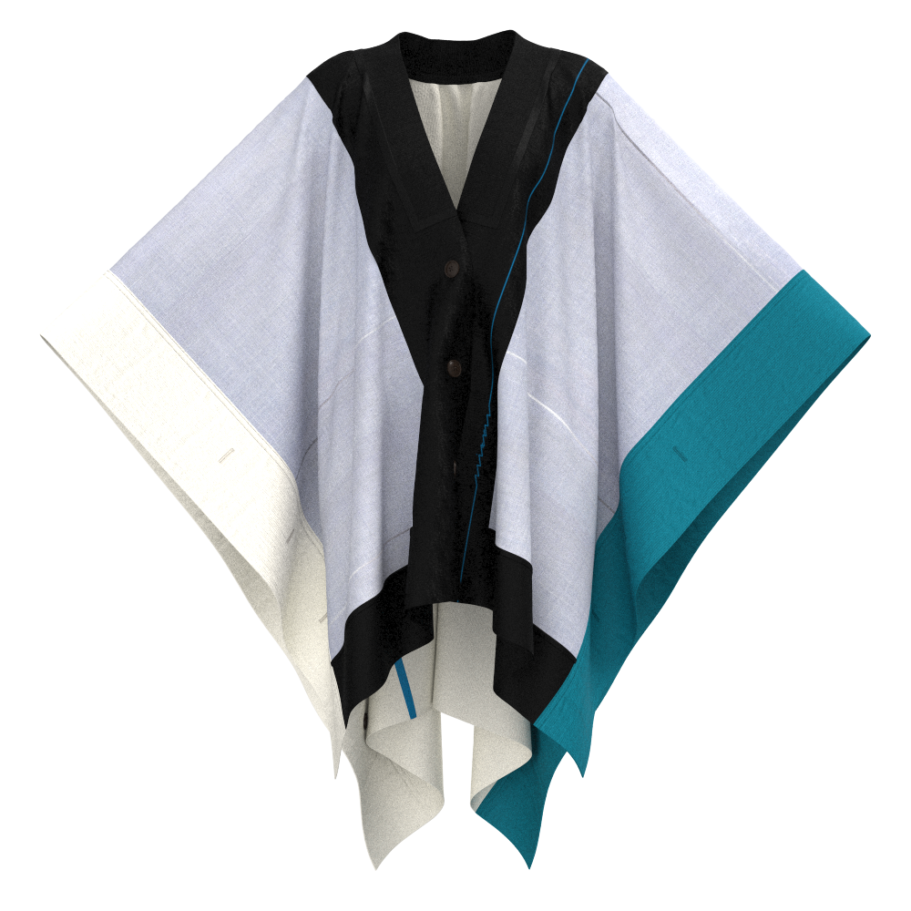 和服針織方形斗篷