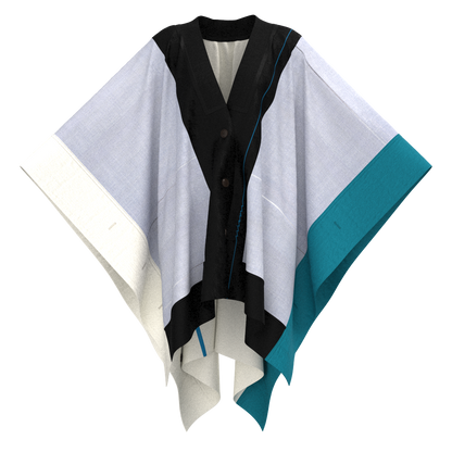 和服針織方形斗篷