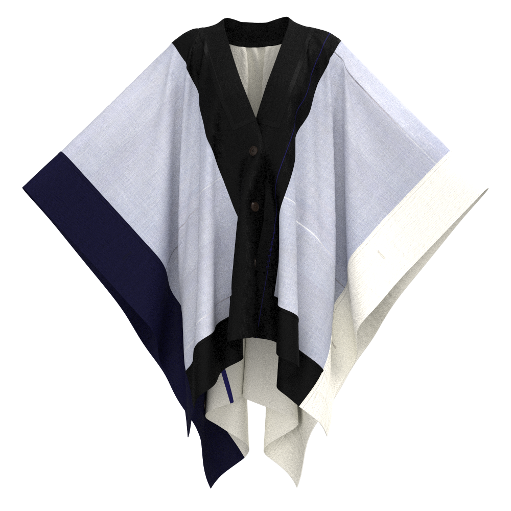 和服針織方形斗篷