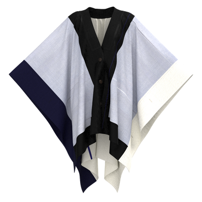 和服針織方形斗篷