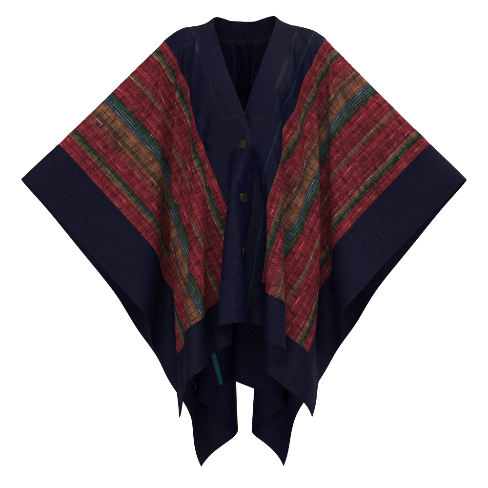 KAMUI - 久留米絣　縦絣　赤