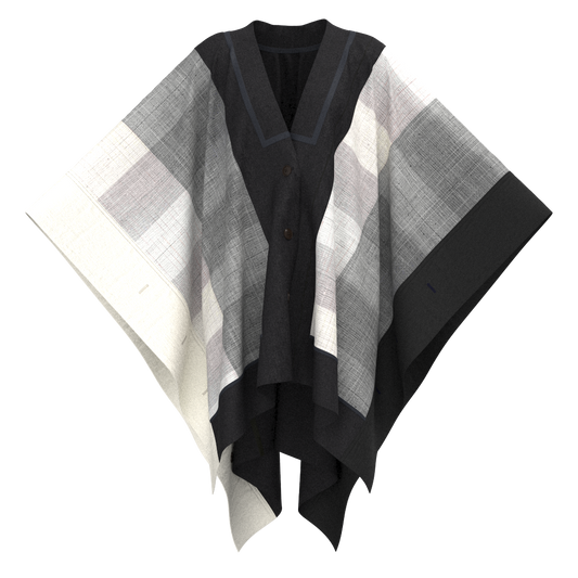 KAMUI - 下井紬　組織横段　墨白
