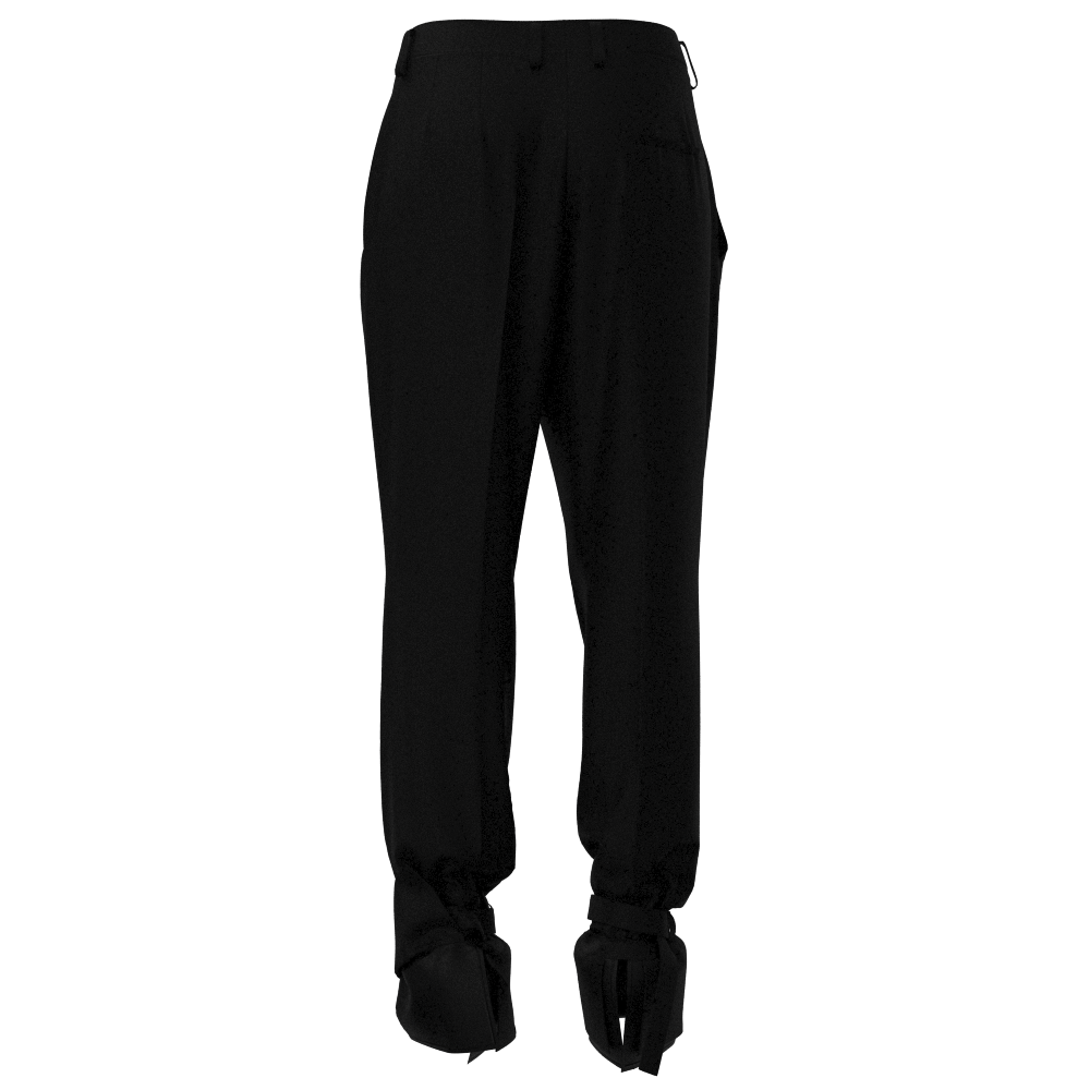 Double Cuff Tapered Pants - Kanda Wool Black
