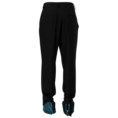 Double Cuff Tapered Pants - Kanda Wool Black