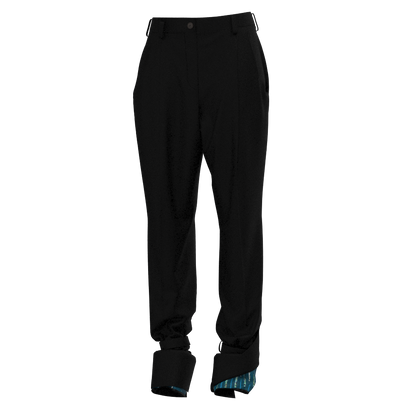 Double Cuff Tapered Pants - Kanda Wool Black