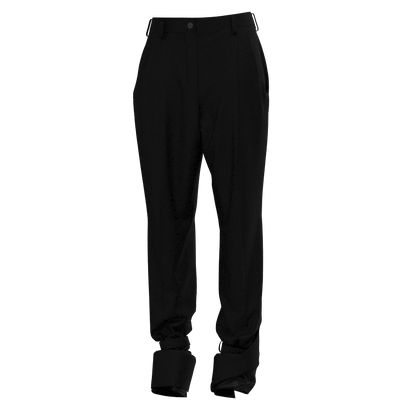 Double Cuff Tapered Pants - Kanda Wool Black