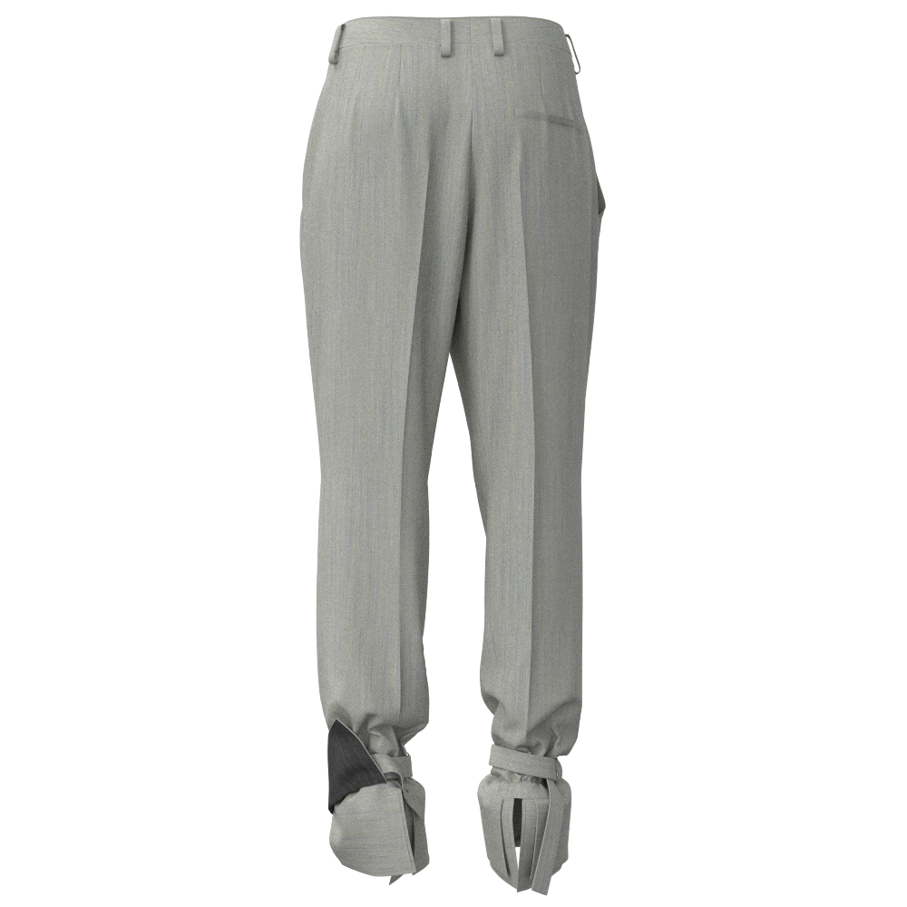 Double-Cuffed Tapered Pants - Chuden Weave Random Vertical Kasuri Rain