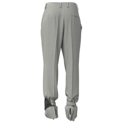 Double-Cuffed Tapered Pants - Chuden Weave Random Vertical Kasuri Rain