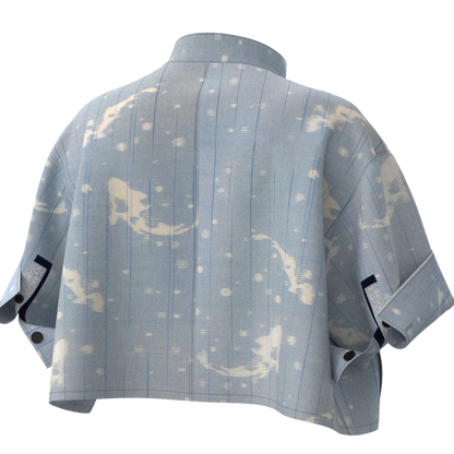 Short Shirt Blouson - Arimatsu Narumi Shibori "Sho" Mokume Maki Nui Koboshi Shibori