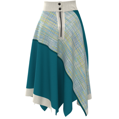 KIMONOニットアシンメトリックプリーツスカート