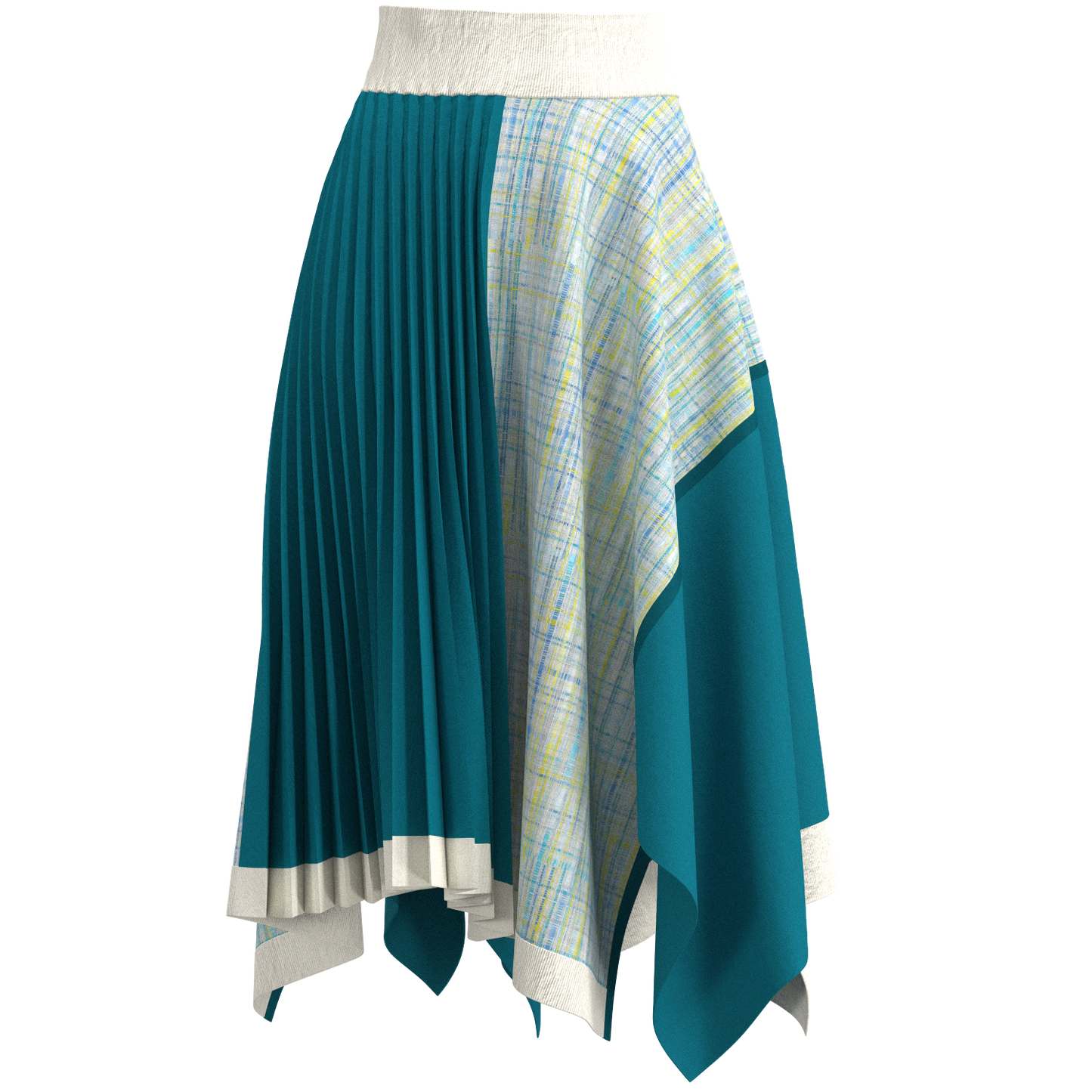 KIMONOニットアシンメトリックプリーツスカート