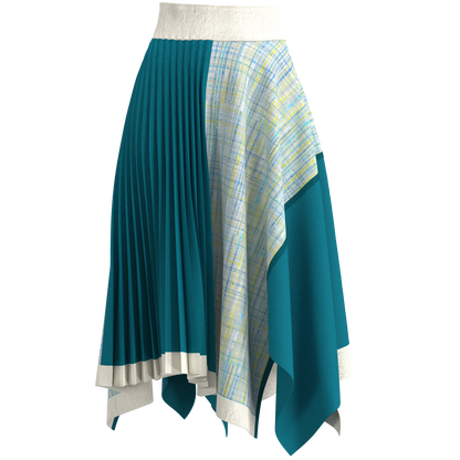 KIMONOニットアシンメトリックプリーツスカート