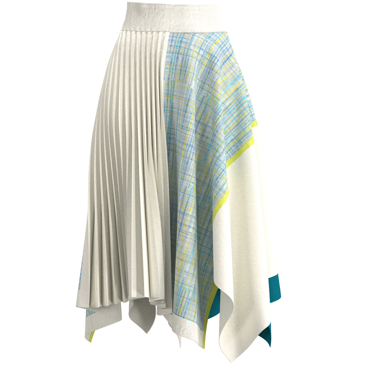 KIMONOニットアシンメトリックプリーツスカート