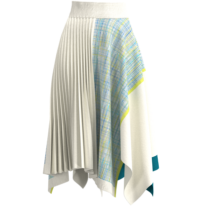 KIMONOニットアシンメトリックプリーツスカート