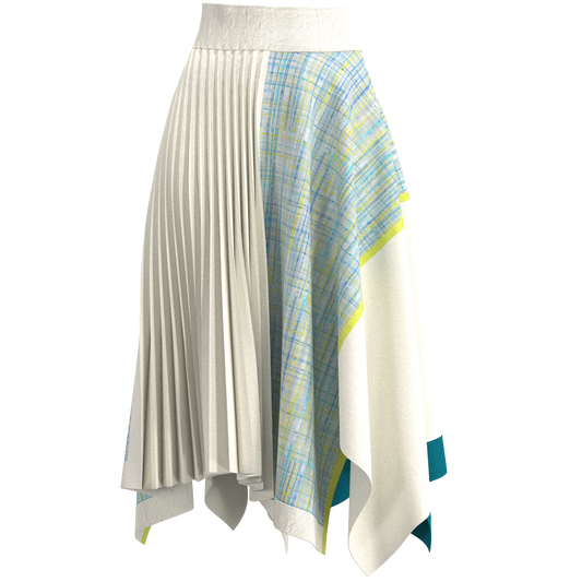 KIMONOニットアシンメトリックプリーツスカート