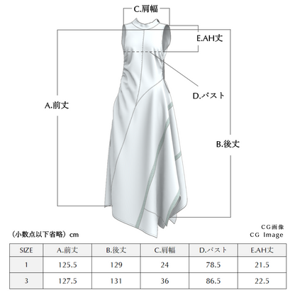 サッシュ_ロングワンピース - 近江ちぢみ「昇」