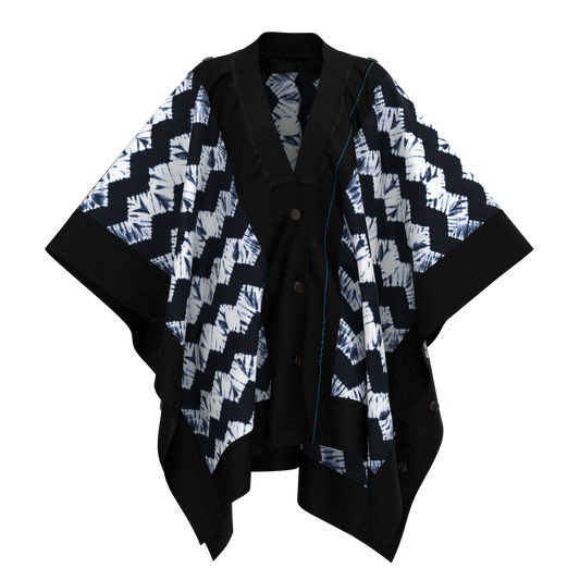 背中KIMONOニットスクエアケープ