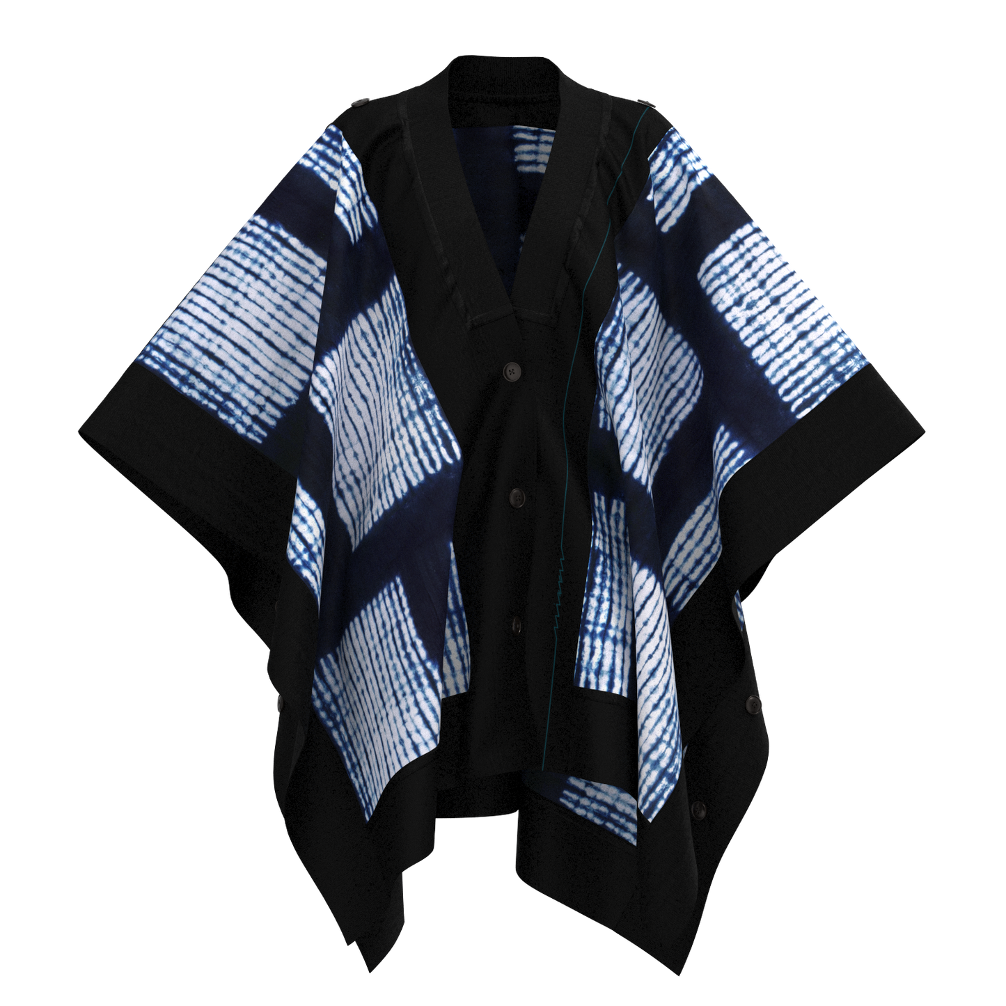 背中KIMONOニットスクエアケープ