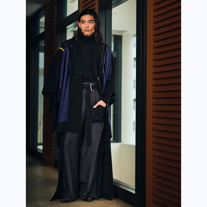 KAMUI - 牛首紬「勝」ランダムタテ絣フラシ雨