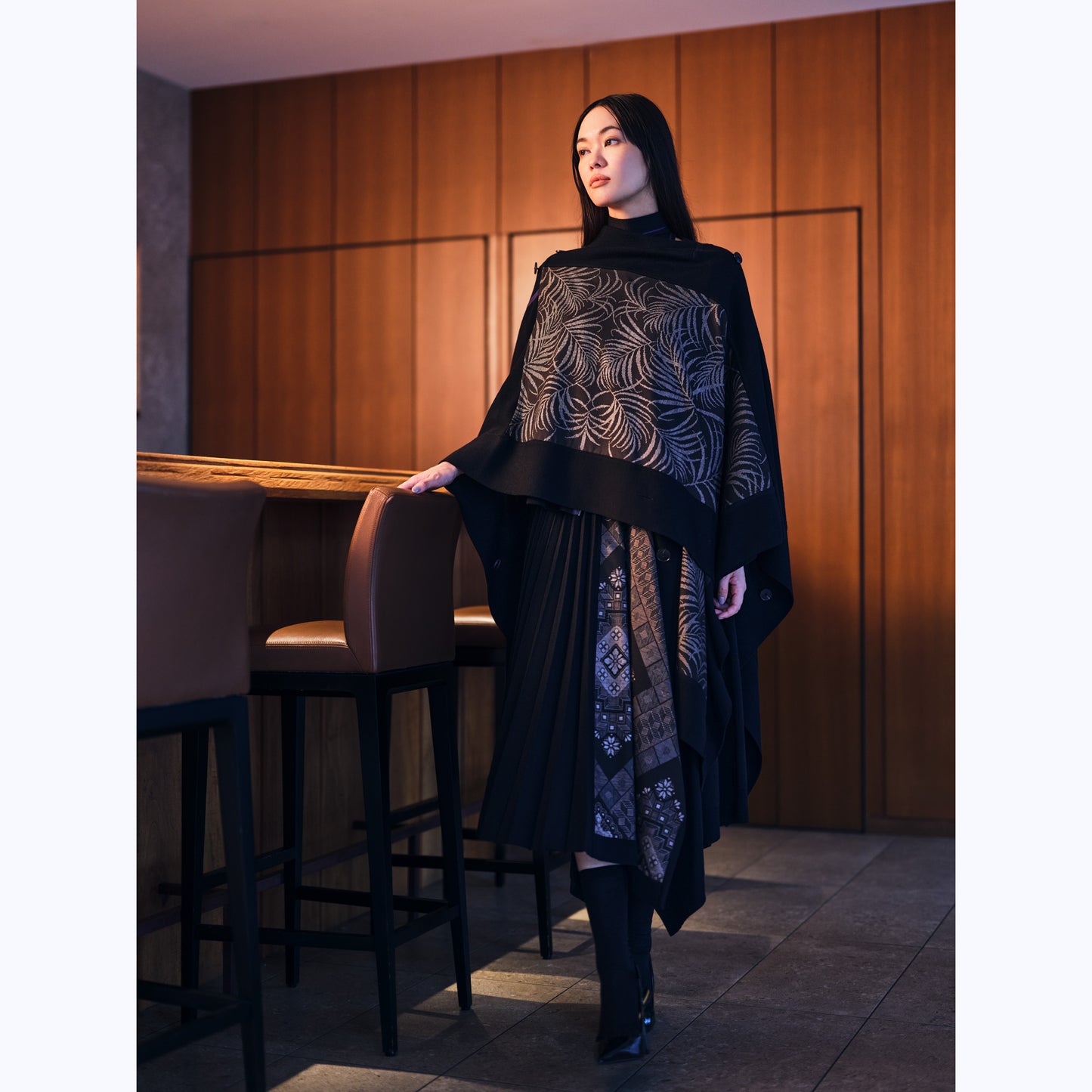 KIMONO knit square cape