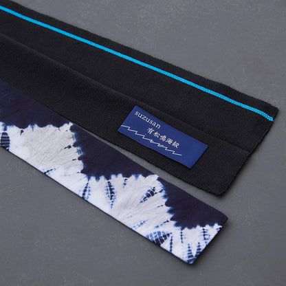 KIMONOニット タイダブル - 有松鳴海絞「勝」雁木杢目鎧段竜巻き絞り