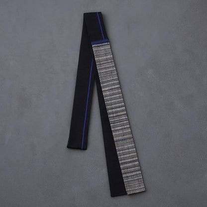 KIMONOニット タイダブル - 久留米絣 矢鱈縞(※ニット部分:ウール使用)