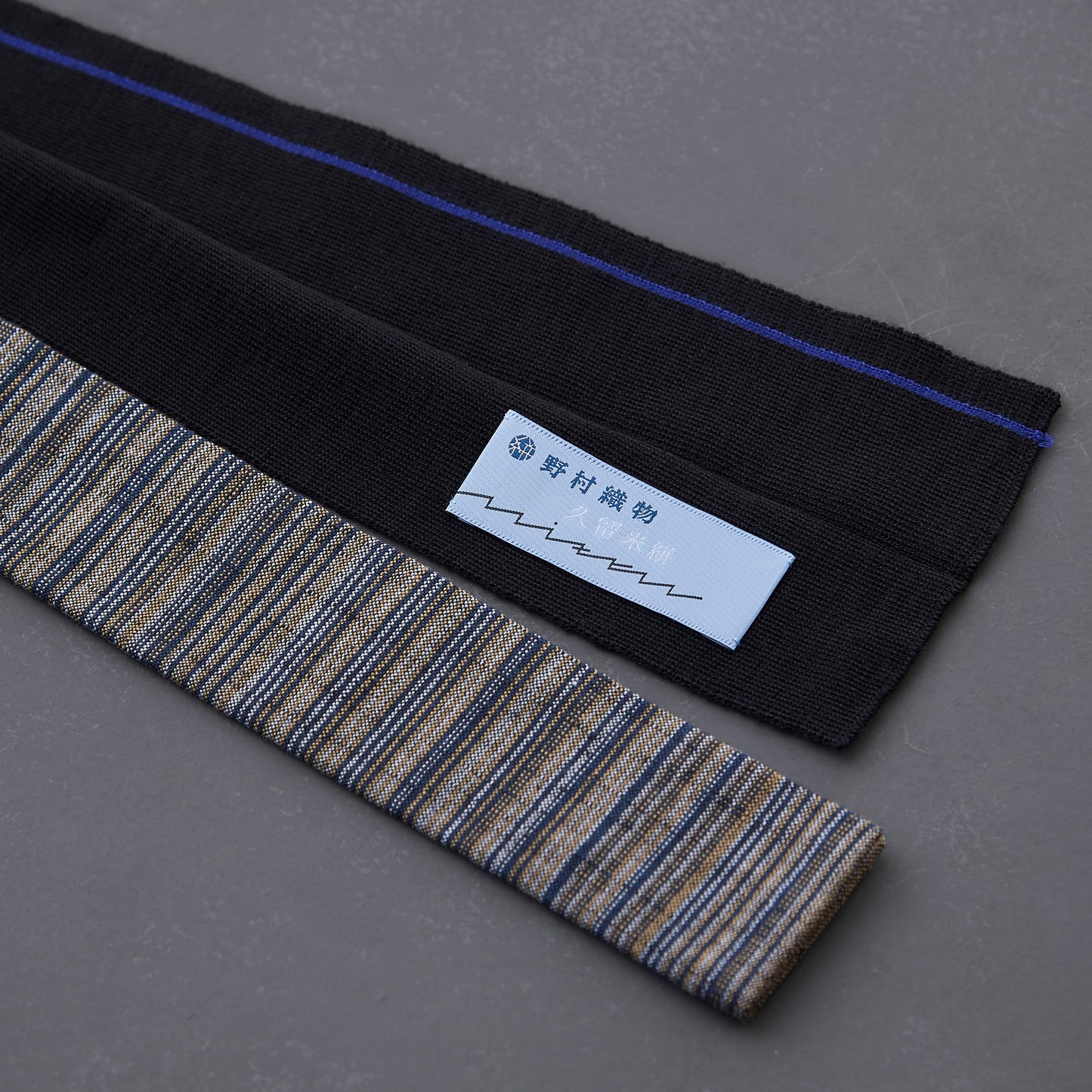 KIMONOニット タイダブル - 久留米絣 矢鱈縞(※ニット部分:ウール使用)