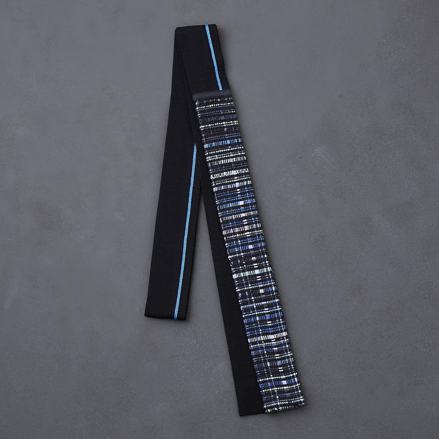 KIMONOニット タイダブル - 絹紐織　黒ミントグリーン(※ニット部分:強撚シルク糸使用)