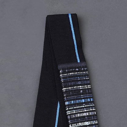 KIMONOニット タイダブル - 絹紐織　黒ミントグリーン(※ニット部分:強撚シルク糸使用)