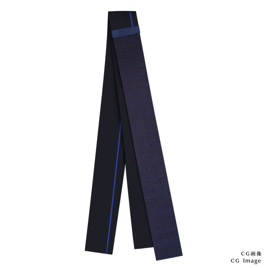 KIMONOニット タイダブル - 牛首紬「勝」ランダムタテ絣 降らし雨