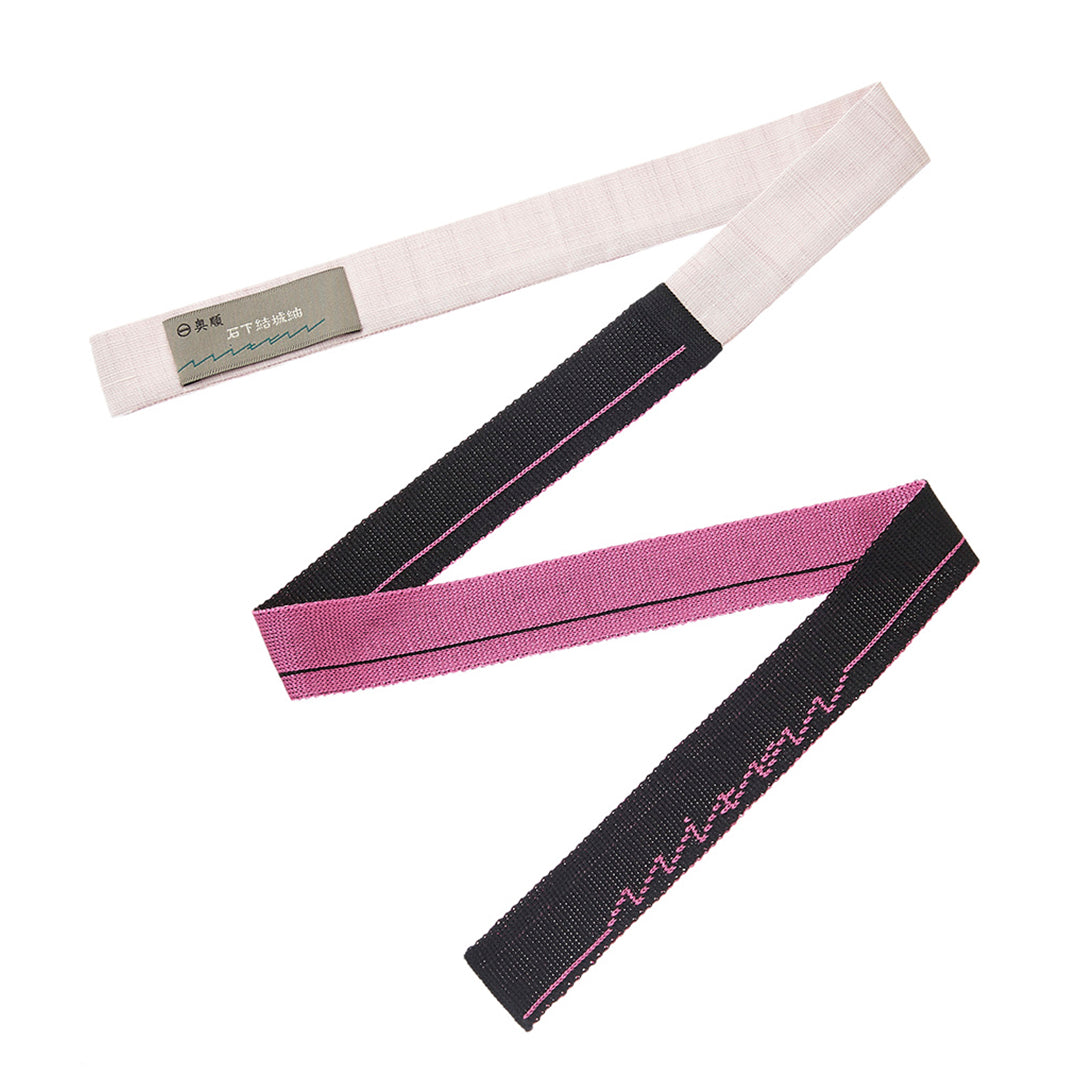 KIMONOニット　ミニタイ - 石下結城紬 無地ピンク