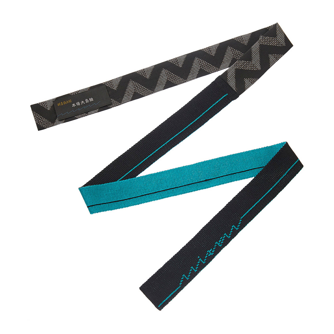 KIMONOニット　ミニタイ - 本場大島紬　蘇鉄　泥