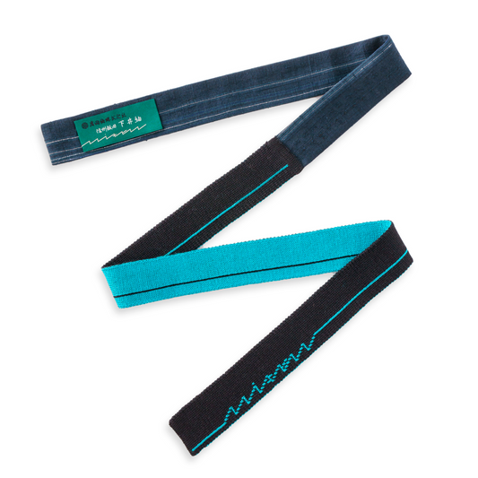 KIMONOニット　ミニタイ - 下井紬「勝」一列花織紬着尺