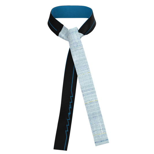 KIMONOニット　ミニタイ - 下井紬「昇」バイアスブルー