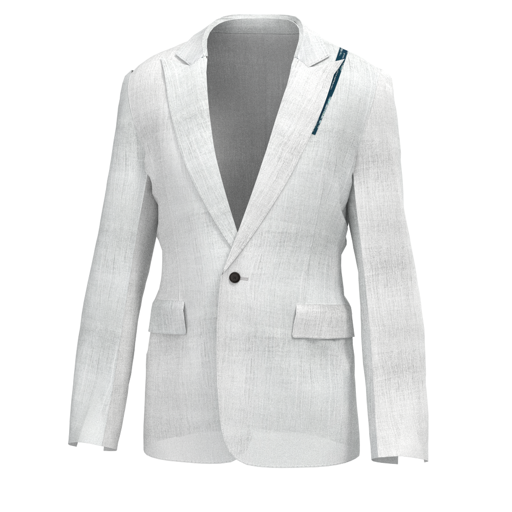 Peak lapel jacket - Omi Chijimi 100% Linen White