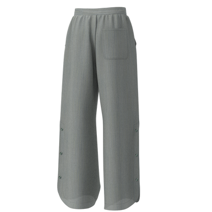 Side Button Open Pants - Chudenmouori Random Vertical Kasuri Overlay Rain