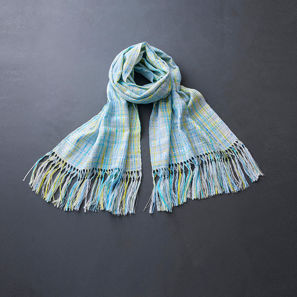 Fringe scarf, silk cord weave "Noboru"