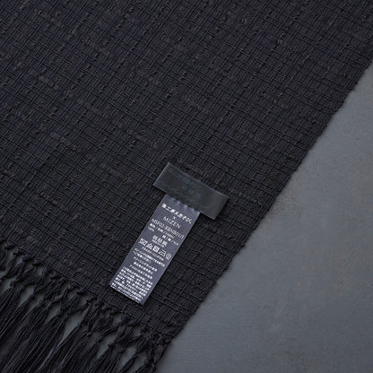 Fringe scarf, silk cord weave (black)