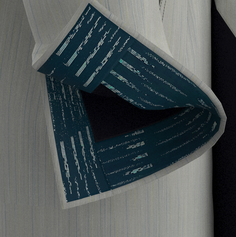 Peak Lapel Jacket - Chuden Wool Fabrics Random Vertical Kasuri Floating Rain