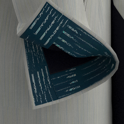 Peak Lapel Jacket - Chuden Wool Fabrics Random Vertical Kasuri Floating Rain