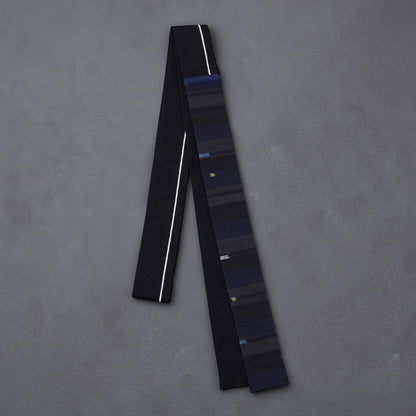 KIMONOニット タイダブル - 久留米絣 ミッドナイト(※ニット部分:ウール使用)